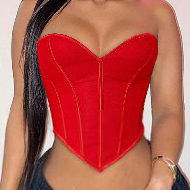 Womens Fashionable Casual Strapless Shaping Tank Top